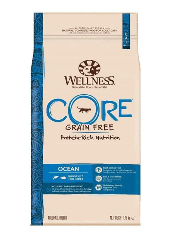 Wellness Core Adult All Breeds Ocean Salmon & Tuna Dry Cat Food, 1.75Kg