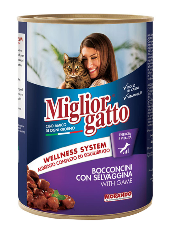 Miglior Gatto Chunks with Game Cat Wet Food, 405g