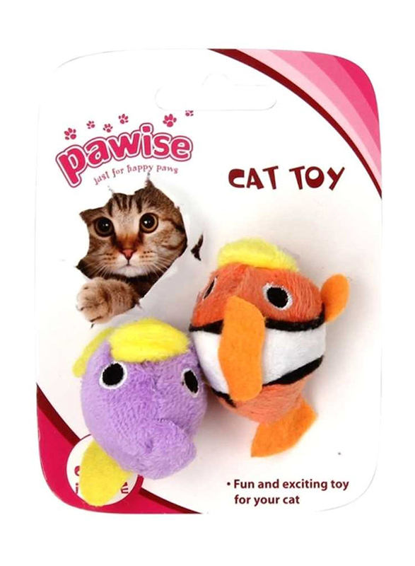 Pawise Fish Cat Toy, 2 Piece, Multicolor