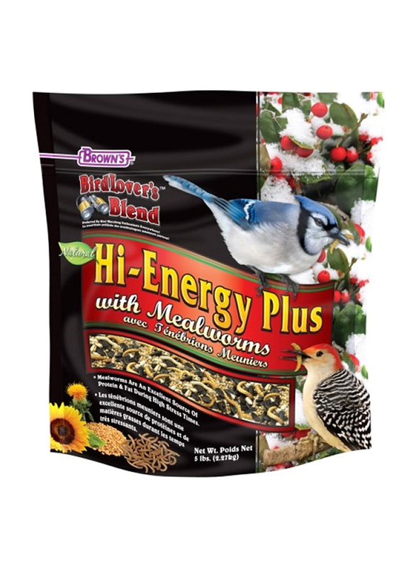 Browns Hi-Energy Plus with Mealworms Bird Lover’s Blend Bird Dry Food, 2.27Kg