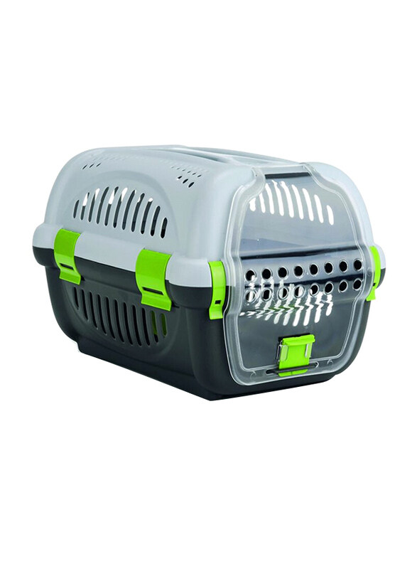 

Beeztees Rhino Dog Transport Box, 51 x 34.5 x 33cm, Grey/Green