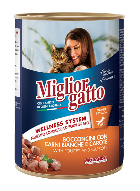 Miglior Gatto Chunks Poultry & Carrots Cat Wet Food, 405g