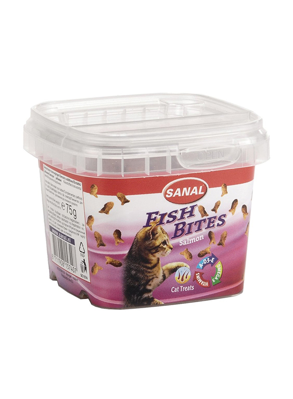 Sanal Salmon Fish Bites Cup Cat Dry Food, 75g