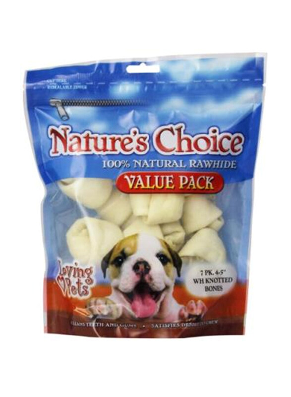 

Loving Pets 4-5 inch White Knotted Bones Treats Dry Dog Food, 7 Pieces