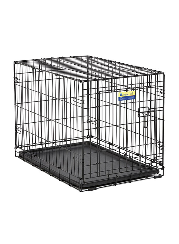 

Midwest Contour Single Dog Door Crate, 48inch, Black