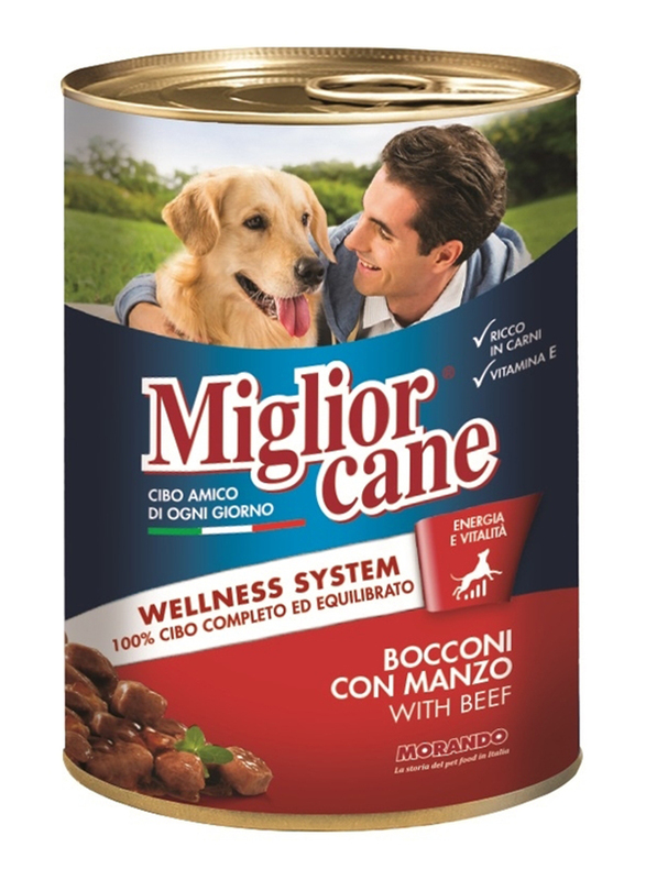 Miglior Cane Chunks with Beef Flavoured Wet Food for Dog, 405g