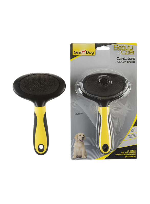 Gimborn Gimdog Slicker Brush Hard Size, Large, Black/Yellow