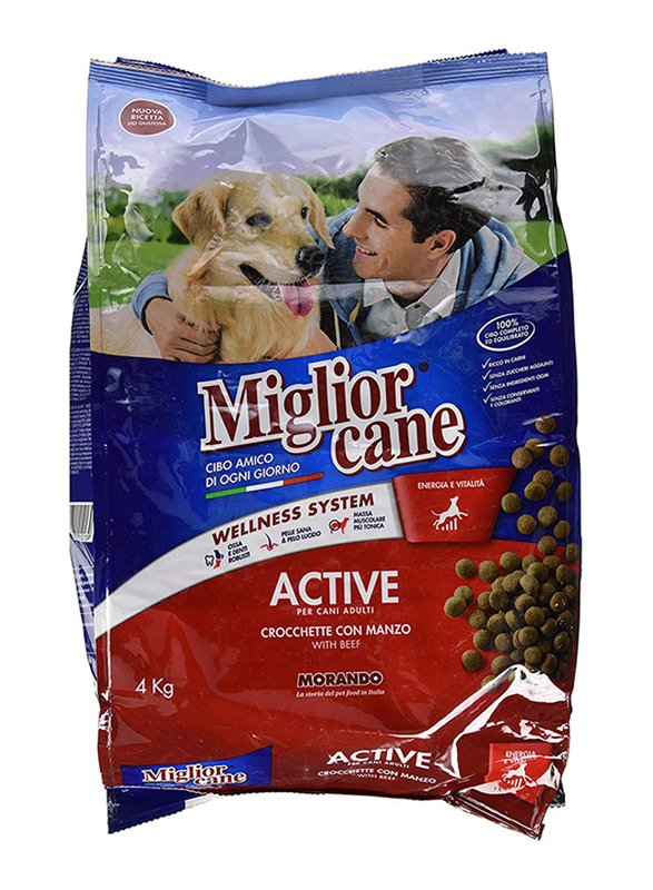 Miglior Cane Croquettes with Beef Flavoured Dry Food for Dog, 4Kg