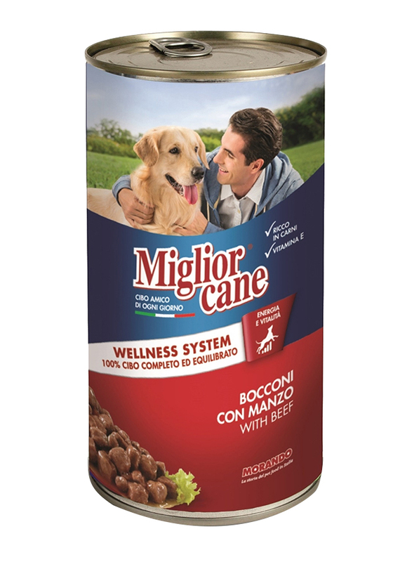 Miglior Cane Chunks with Beef Flavoured Wet Food for Dog, 1250g
