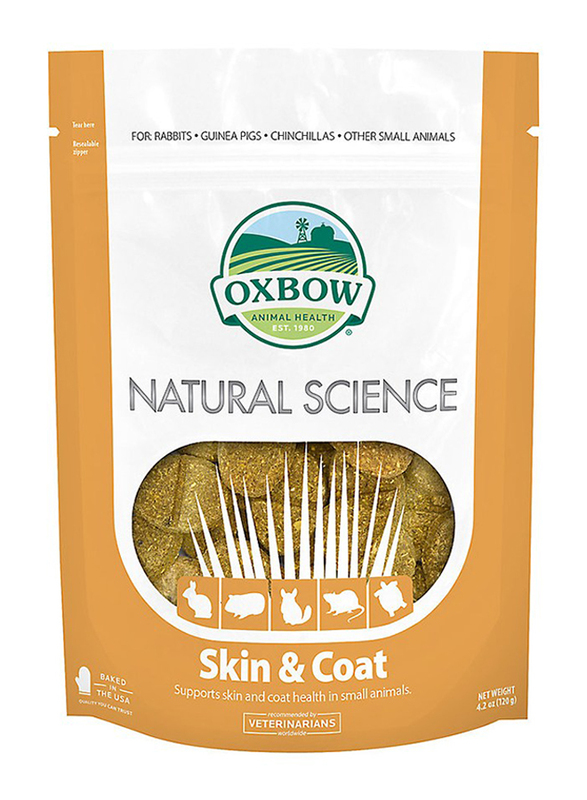 Oxbow Natural Science Skin & Coat Supplement Small Animal Supplement, 120g, Brown