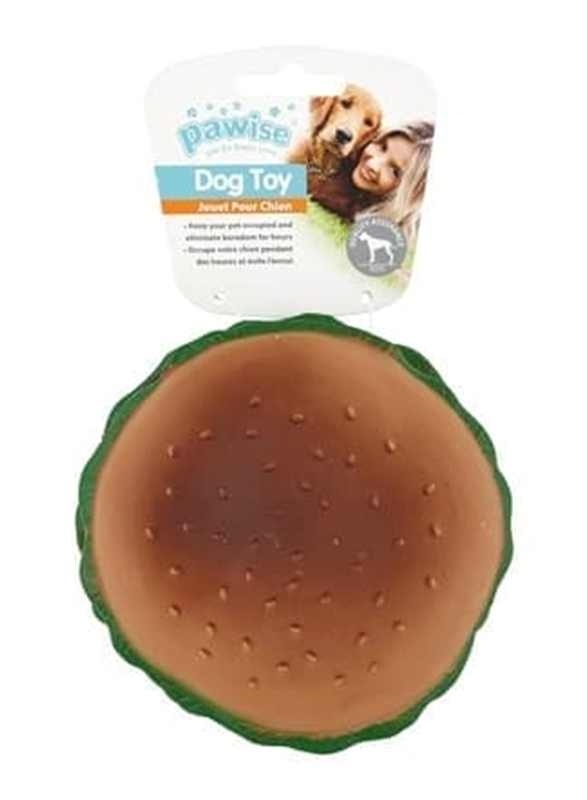 Pawise Vinyl Hamburger Pet Toy, Brown