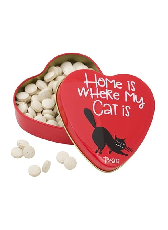 Sanal Cat Vitamin Treat Tablets Heart Tin, 60g, White