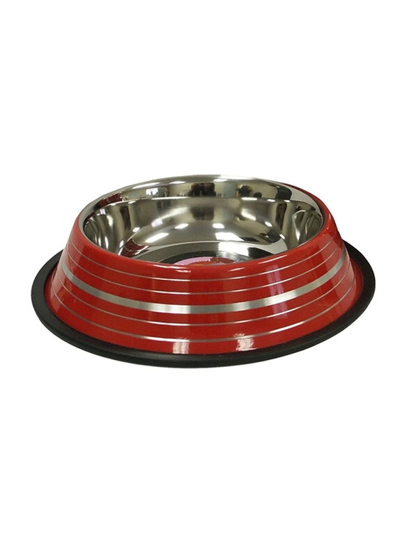

Raintech Stainless Steel Colored with Silver Lining Dog Bowl, 33cm, Multicolour