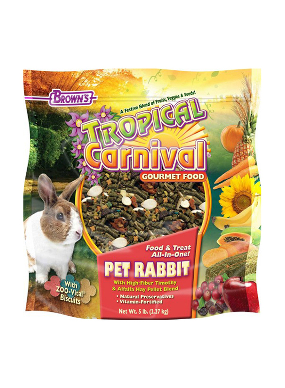 Browns Tropical Carnival Gourmet Rabbit Pet Dry Food, 2.27Kg