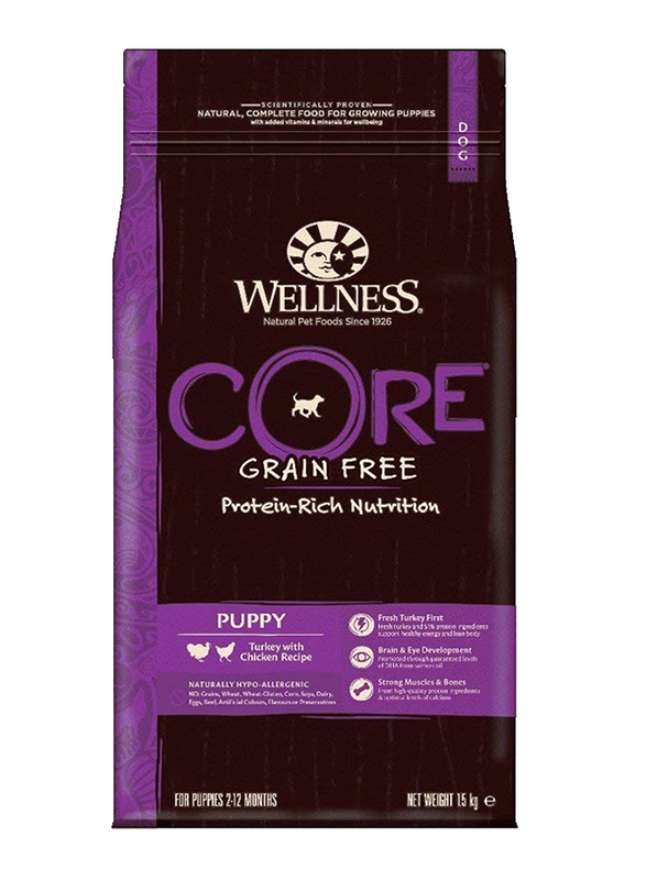 Wellness Core Small-Medium Breed Puppy Original Turkey with Chicken Dog Dry Food, 1.54Kg