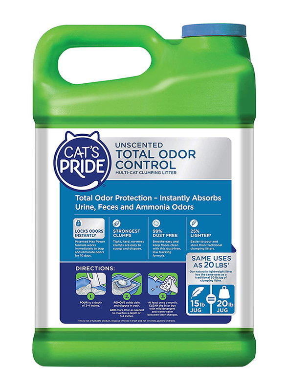 Cat's Pride Unscented Total Odor Control Clumping Cat Litter, 6.8 Kg