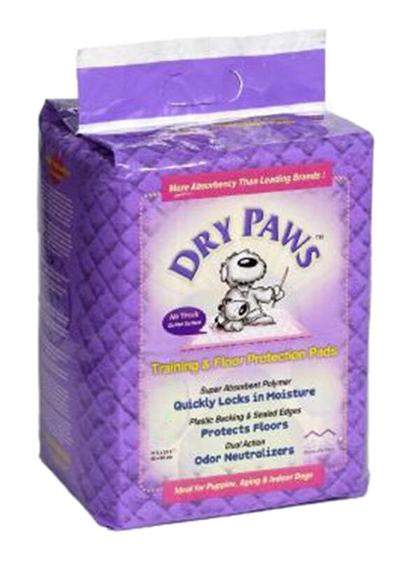 

Midwest Dry Paws Training and Floor Protection Pads for Dogs, 14-Pieces, Small, Purple