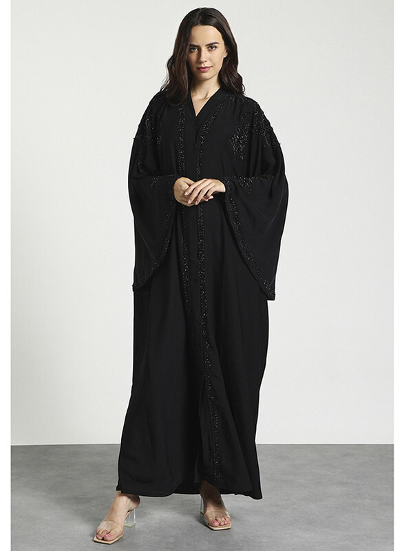 

Couture Labs Safiyah Abaya with Bat-Wing Sleeves, Small-Medium, Black