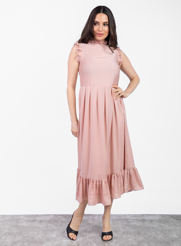 

Couture Labs parie A Line Maxi Dress for Women, 36 EU, Baby Pink