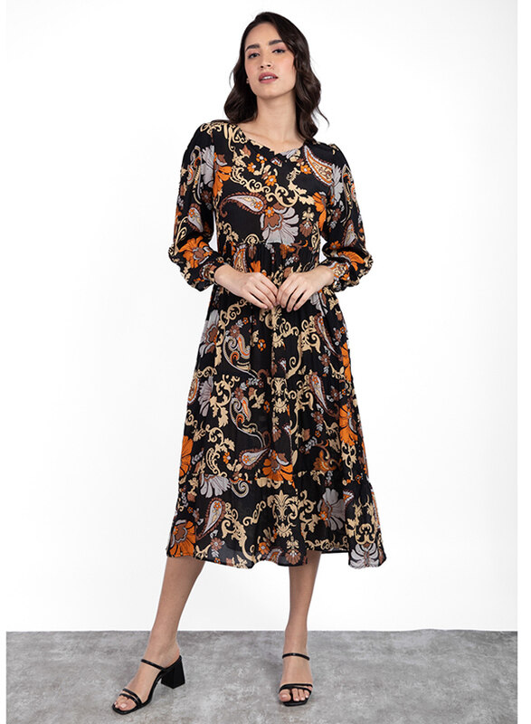 

Couture Labs Adhira Semi Casual Midi Dress for Women, 42 EU, Black