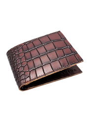 Lusha Vissi 100% Leather Bi-Fold Wallet for Men, Brown