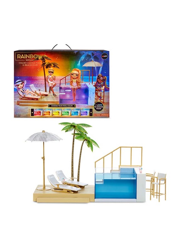 Rainbow High Colour Change Pool & Beach Club Playset, Ages 3+, Multicolour