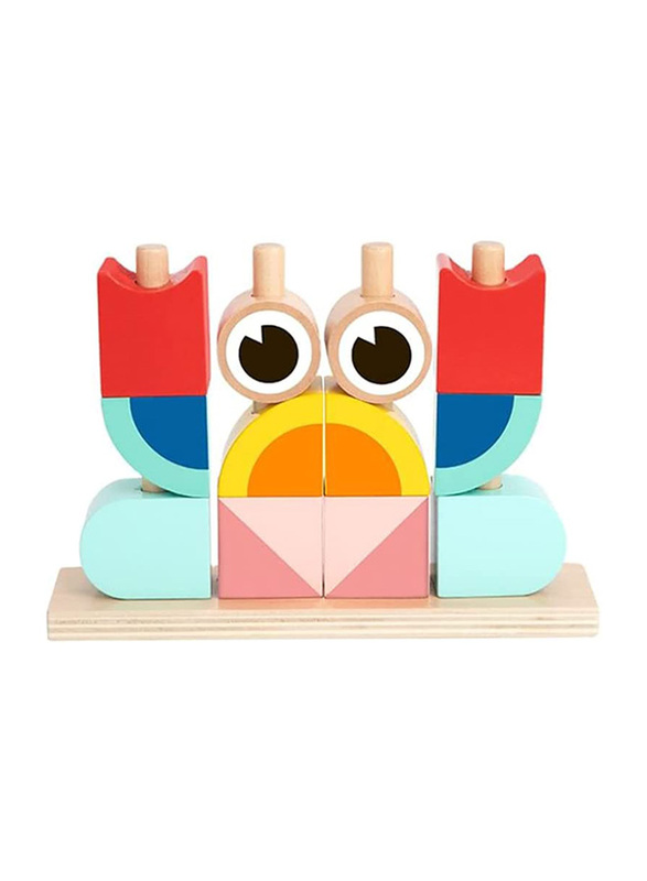 Tooky Toy Wooden Variety Blocks Set for Kids, 13 Pieces, Ages 3+