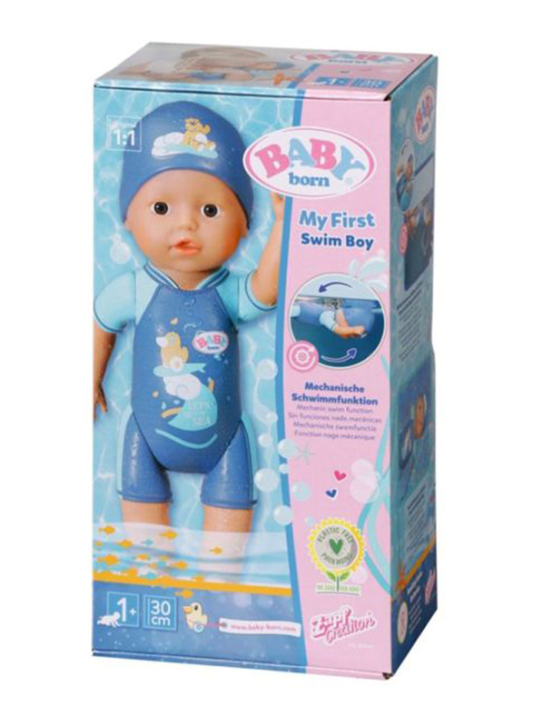 Baby Born My First Swim Boy 30cm Baby Doll with Fixed Costume and Hat, Ages 3+