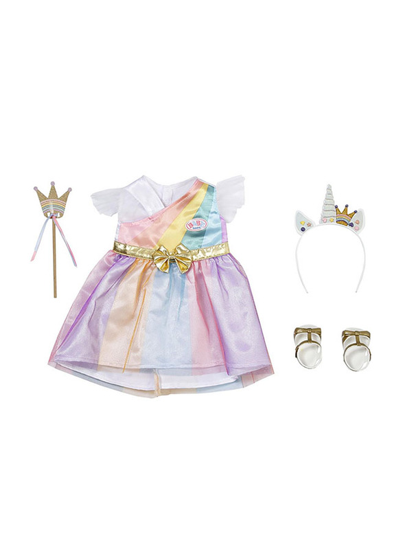 Baby Born Fantasy Deluxe Princess Outfit for Doll, 4 Pieces, Ages 3+, Multicolour