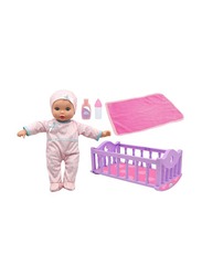 Baby Maziuna Little Darlings Crib Time Fun 12" Doll with Accessories, For Ages, 3+ Years