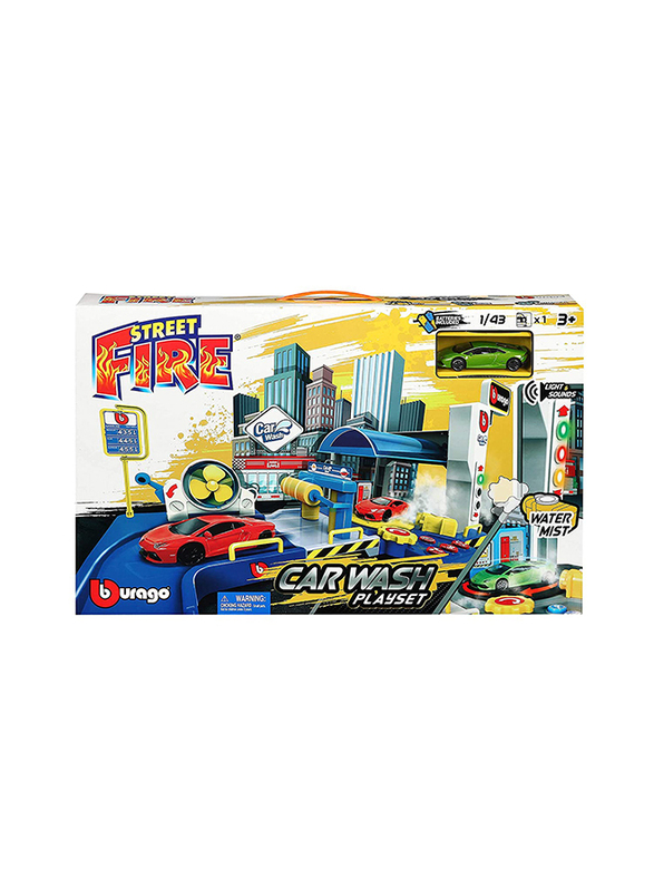 Bburago Street Fire Car Wash Playset, For Ages 3+