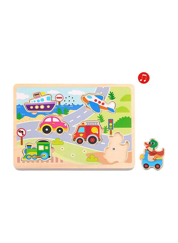Tooky Toy Vehicle Sound Puzzle, 7 Pieces, Ages 3+