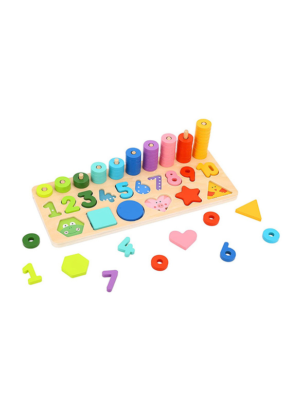 Tooky Toy Counting Stacker with Shapes Puzzle Set, Ages 3+