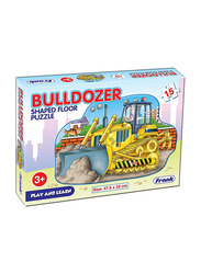 Frank Puzzle Bulldozer Shaped Floor Puzzles, 15-Piece, Ages 3+