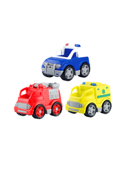 Playgo Bio-Based Plastic Sos Rescue Ambulance Fire Engine Police Car, 3 Pieces, Ages 2+