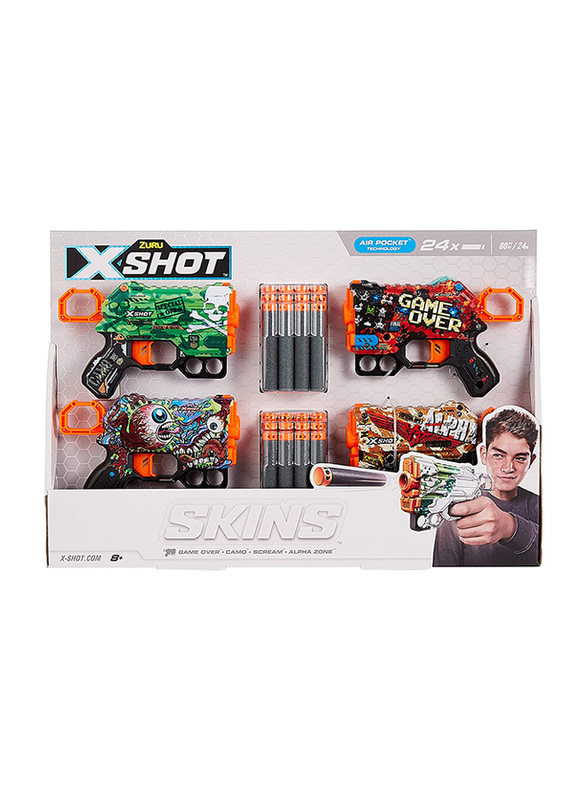 X Shot Skins Menace Dart Blaster Gun, 28 Pieces, Ages 8+