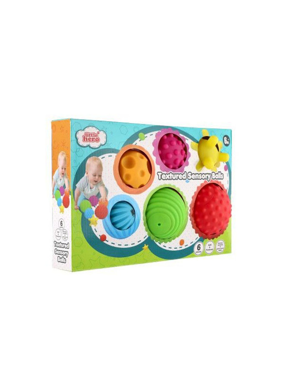 Little Hero 6-Pieces Textured Sensory Balls, Multicolour