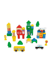 Tooky Toy Wooden City Block Set for Kids, Ages 3+