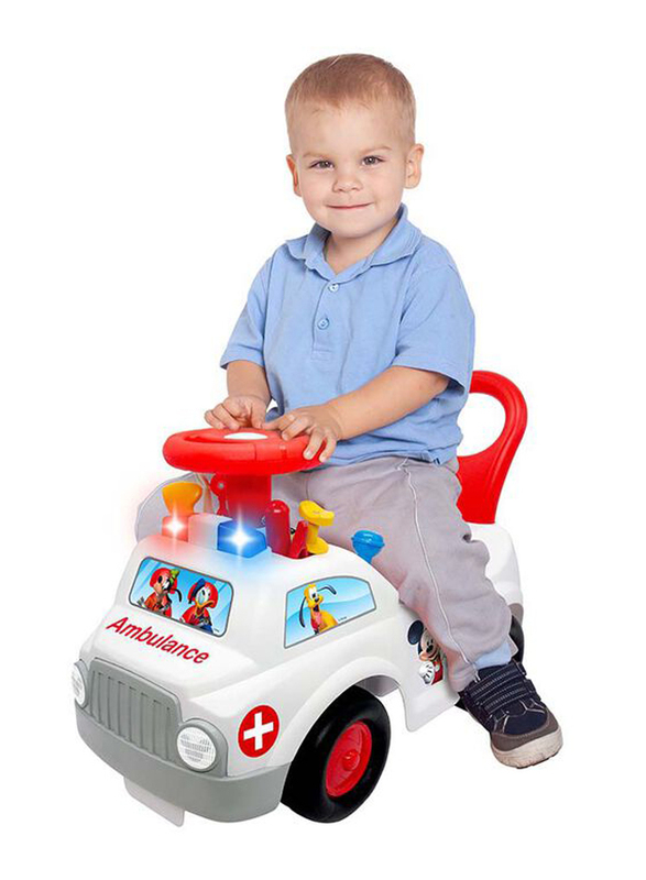 Kiddieland Light N Sounds Activity Ambulance Ride On, Ages 1+, Multicolour