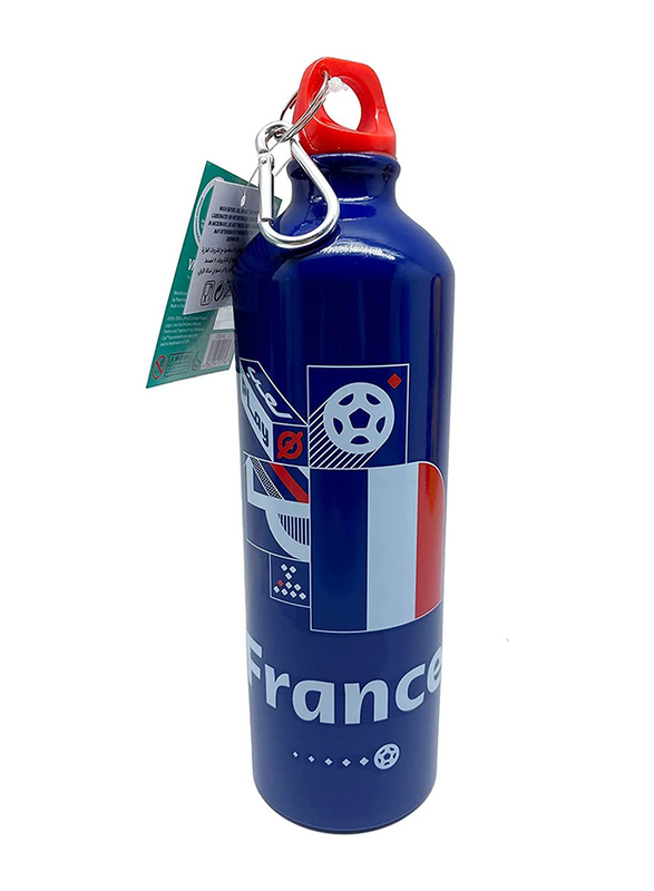 FIFA 22 - Country France Aluminium Water Bottle with Ring, 750ml, Multicolour