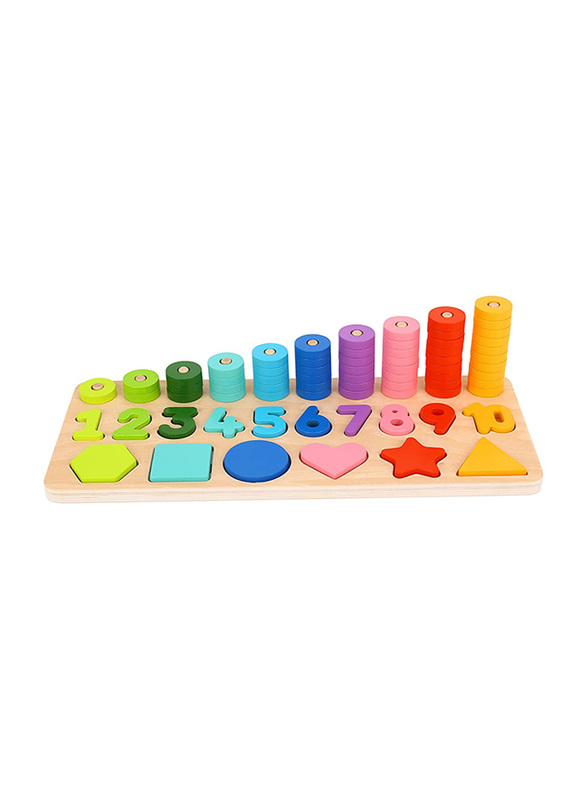 Tooky Toy Counting Stacker with Shapes Puzzle Set, Ages 3+