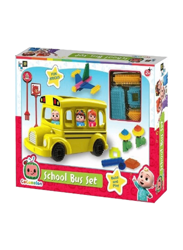 Cocomelon School Bus Building Blocks Playset, Ages 2+