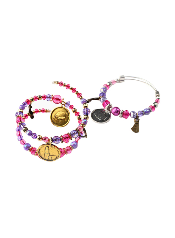 AMAV Uniquely Me Fashion Time Charm Bracelets, 2 Pieces, Ages 8+