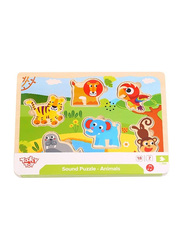 Tooky Toy Wooden Animals Sound Puzzle Set, Ages 3+