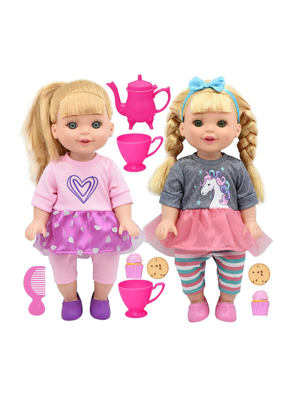 Baby Maziuna 14-inch Tea Party Baby Dolls Playset, 8 Pieces, Ages 3+