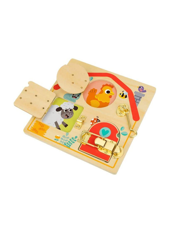 Tooky Toy Wooden Latches Activity Board Set, Ages 3+