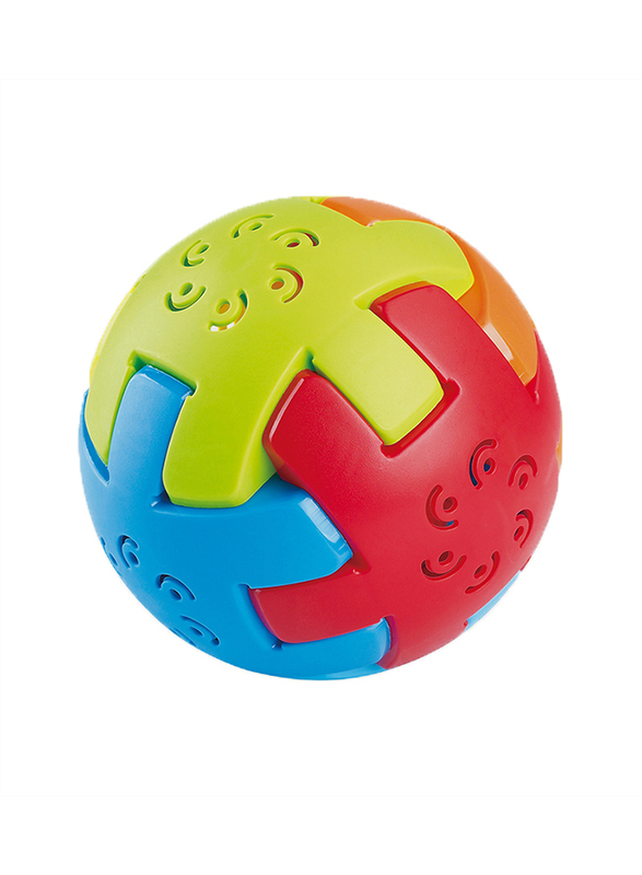 Playgo Bio-Based Plastic Patchwork Rattle Ball, 4 Pieces, Ages 6+ Months