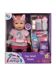 Baby Maziuna Little Darlings Get Well Soon 12" Doll with Accessories, 15-Piece, For Ages, 3+ Years