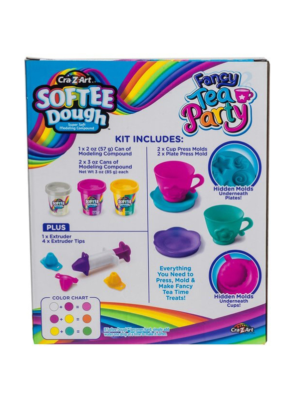 Cra-Z-Art Softee Dough Fancy Tea Party Dough Set, 12 Pieces, Ages 3+