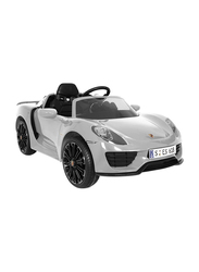 Roll Play Porsche 918 Spyder, 12V Premium, Remote Control Car, White, Ages 3+